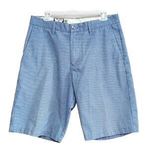 Volcom Chino Shorts Mens 32 Blue Pinstripe Corpo Class Bermuda Skater Retro Y2K